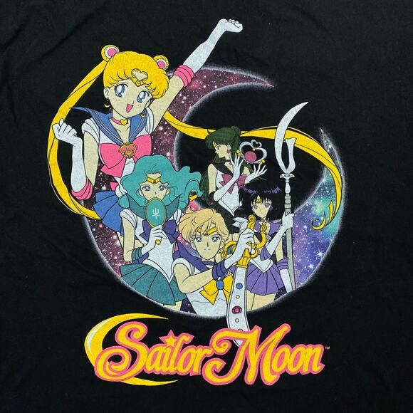 Sailor Moon Anime Black Tee Shirt Medium - Picture 2 of 3